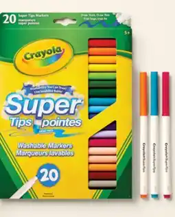 Walmart paq. de 20 marqueurs lavables Super pointes de Crayola offer