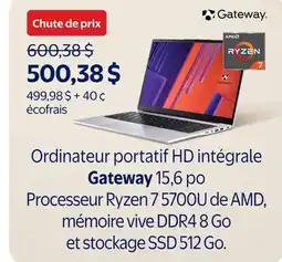 Walmart Ordinateur portatif HD intégrale Gateway 15,6 po offer