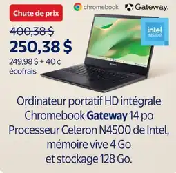 Walmart Gateway 14 Po Processeur Celeron N4500 De Intel Mémoire Vive 4 Go Et Stockage 128 Go offer