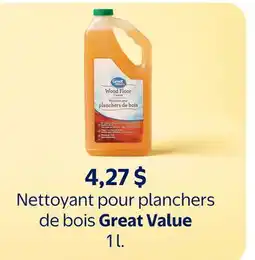 Walmart Nettoyant pour planchers de bois Great Value offer