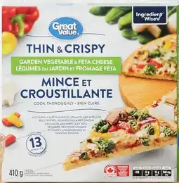 Walmart Pizza surgelée Great Value à croûte mince offer