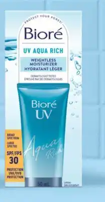 Walmart Hydratant Leger UV Aqua Rich De Biore a FPS 30 or 50 offer