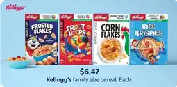 Walmart KELLOGG’S FAMILY SIZE CEREAL offer