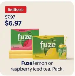 Walmart Fuze Lemon or Raspberry Iced Tea Pack offer
