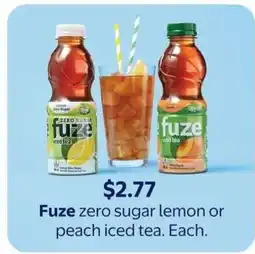 Walmart Fuze Zero Sugar Lemon or Peach Iced Tea offer