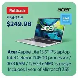 Walmart Acer Aspire Lite 15.6 IPS laptop offer