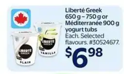 Walmart LIBERTÉ Greek or Méditerranée Yogurt offer