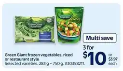 Walmart Green Giant Frozen Vegetables offer