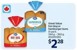Walmart Great Value Hot Dog or Hamburger Buns offer