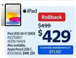 Walmart Apple iPad offer