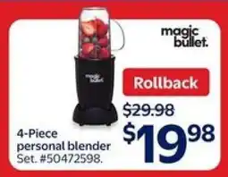 Walmart magic bullet 4-Piece Personal Blender offer