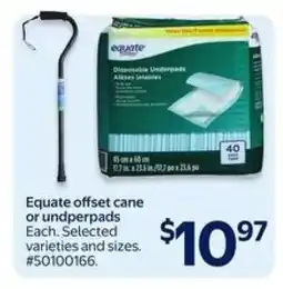 Walmart Equate offset cane or underpads offer
