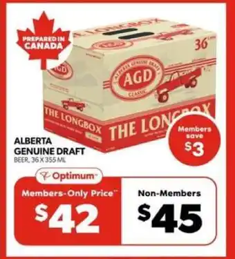 Real Canadian Liquorstore ALBERTA GENUINE DRAFT offer