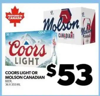 Real Canadian Liquorstore Coors Light or Molson Canadian offer