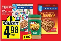 Food Basics General Mills Family Size Cereal & Kraft Peanut Butter offer