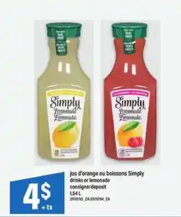 Maxi Simply drinks or lemonade offer