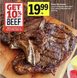 IGA Prime rib steaks offer