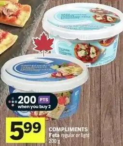 IGA Compliments feta regular or light offer