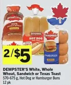 IGA Dempster's white, whole wheat, sandwich or texas toast offer