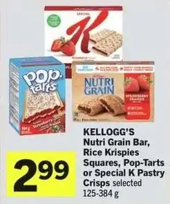 IGA Kellogg's nutri grain bar, rice krispies squares, pop-tarts or special K pastry crisps offer