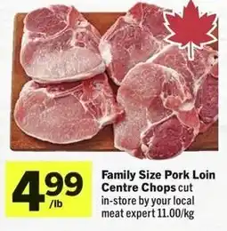 IGA Family size pork loin centre chops offer