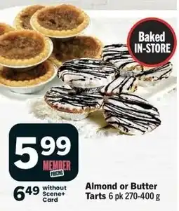 IGA Almond or butter tarts offer
