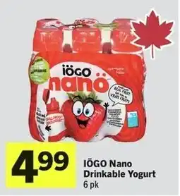 IGA IÖGO Nano Drinkable Yogurt offer