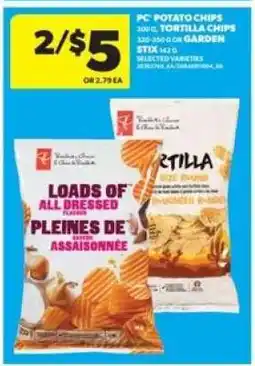 Real Canadian Superstore PC Potato Chips or Tortilla Chips offer