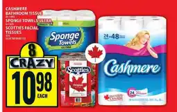 Food Basics Cashmere Bathroom Tissue, Sponge Towels Ultra, Scotties Facial Tissues offer