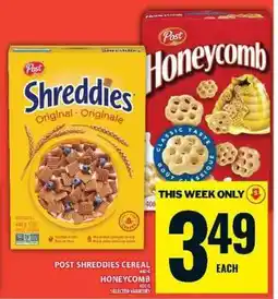 Food Basics Post Shreddies Cereal / Honeycomb offer