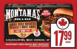 Food Basics MONTANA’S BBQ ANGUS BEEF BURGERS offer