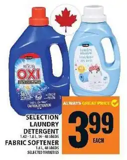 Food Basics SELECTION LAUNDRY DETERGENT / FABRIC SOFTENER offer