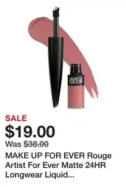 Sephora MAKE UP FOR EVER Rouge Artist For Ever Matte 24HR Longwear Liquid Lipstick offer