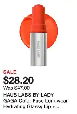 Sephora HAUS LABS BY LADY GAGA Color Fuse Longwear Hydrating Glassy Lip + Cheek Blush Balm Stick offer
