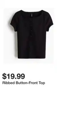 H&M Ribbed Button-Front Top offer