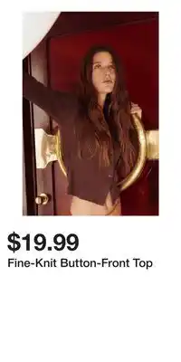 H&M Fine-Knit Button-Front Top offer