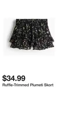 H&M Ruffle-Trimmed Plumeti Skort offer