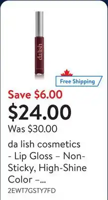 Walmart da lish cosmetics - Lip Gloss – Non-Sticky, High-Shine Color – Clean, Vegan, Canadian-Made offer