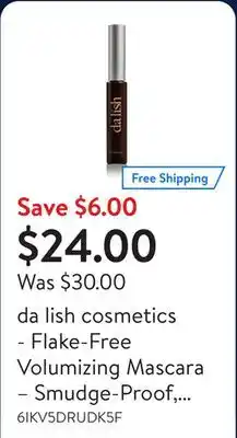 Walmart da lish cosmetics - Flake-Free Volumizing Mascara – Smudge-Proof, Canadian-Made offer