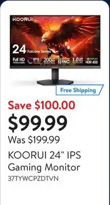 Walmart KOORUI 24 IPS Gaming Monitor offer