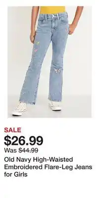 Old Navy Old Navy High-Waisted Embroidered Flare-Leg Jeans for Girls offer