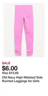 Old Navy Old Navy High-Waisted Side Ruched Leggings for Girls offer