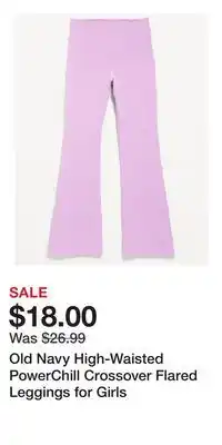 Old Navy Old Navy High-Waisted PowerChill Crossover Flared Leggings for Girls offer