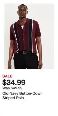 Old Navy Old Navy Button-Down Striped Polo offer