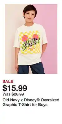 Old Navy Old Navy x Disney Oversized Graphic T-Shirt for Boys offer