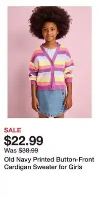 Old Navy Old Navy Printed Button-Front Cardigan Sweater for Girls offer