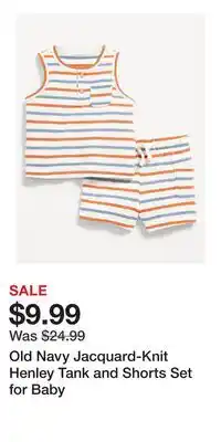 Old Navy Old Navy Jacquard-Knit Henley Tank and Shorts Set for Baby offer