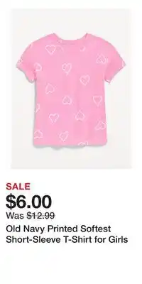 Old Navy Old Navy Printed Softest Short-Sleeve T-Shirt for Girls offer