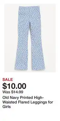 Old Navy Old Navy Printed High-Waisted Flared Leggings for Girls offer