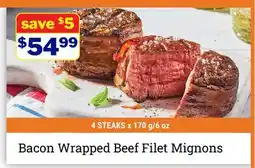 M & M Food Market Bacon Wrapped Beef Filet Mignons offer